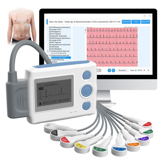 Picture of ECG recorder/holter monitor Viatom TH12 incl. data evaluation via AI algorithm